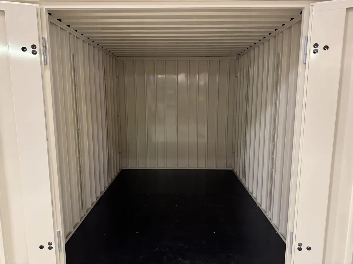 Powder-coated steel interior with weather-tight seal